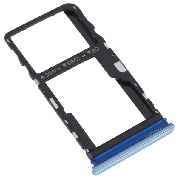 Til TCL 30 / 30+ / 30 5G KOMPATIBEL SIM-kortbakke + Micro SD-kortbakke Blue