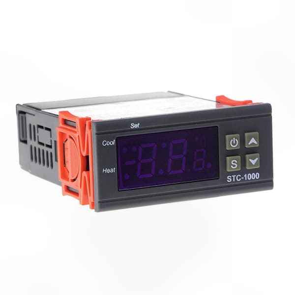 Digital temperaturregulator med 5X LED-display, 10A relä, AC 110-220V termoregulator termostat Black