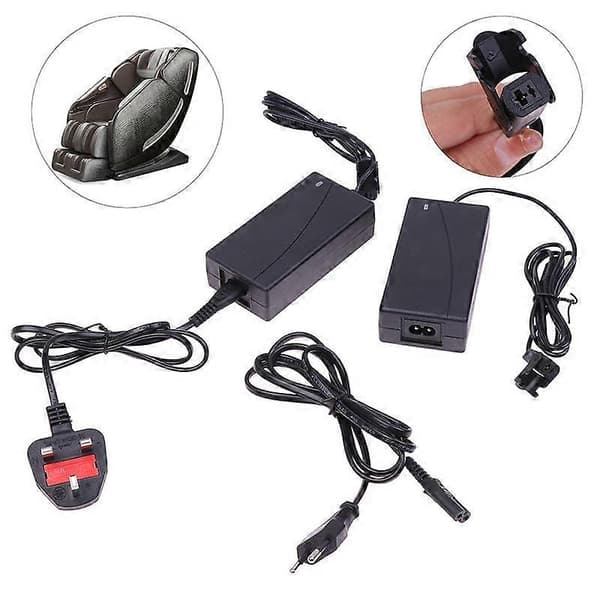 29V 2A AC/DC 2-pin adapter transformator strømforsyning for elektrisk hvilestolsofa black EU