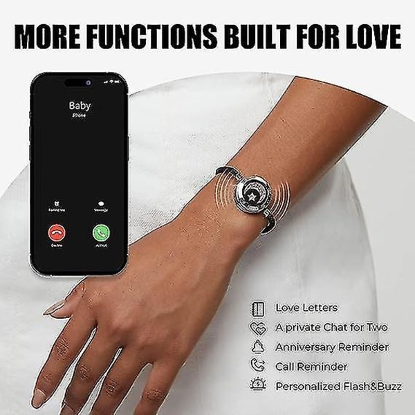 Long Distance Touch Armband För Par, Vibration & Light Up For Love Par Armband Bluetooth