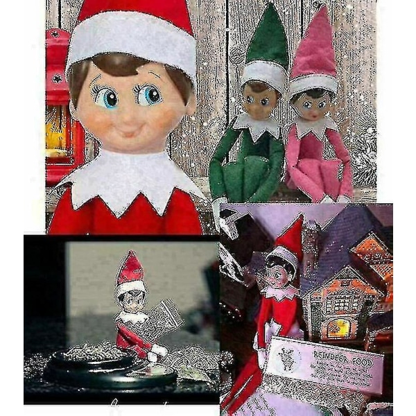 Julnyhet plyschdocka leksak Elf Boy Girl Figurine på julklappshyllan