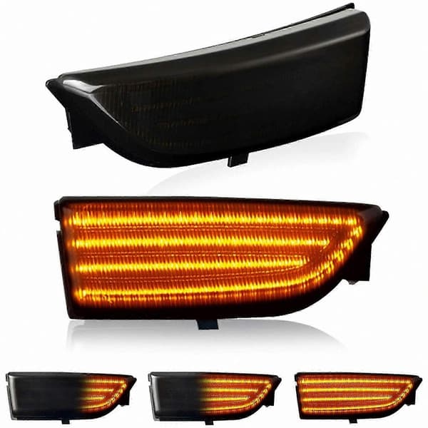 Dynamiska LED-blinkers för sidospeglar för fordon 2015-2019, rökfärgad finish Black