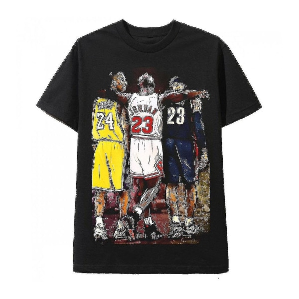 Kobe Bryant Michael Jordan og Lebron James T-skjorte black XL