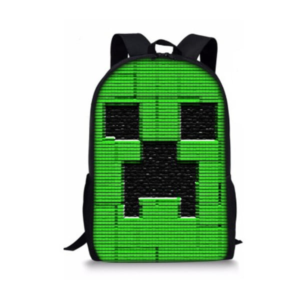 Minecraft Ryggsekk for Barn Student Skoleveske Skulderveske B 32x38cm 32x38cm B