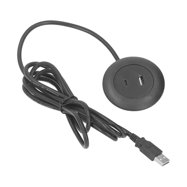 Built-in Charging Port, Round Desk Socket for Sofas, Nightstands, Workbenches, Office and Home Use (5V Input)