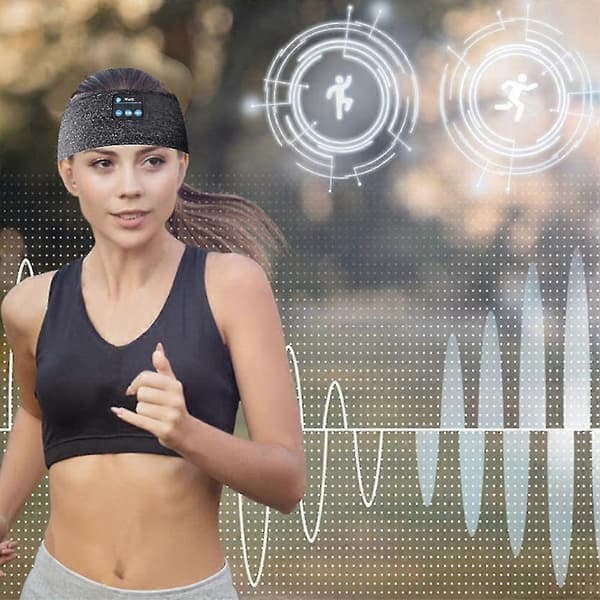 Sovhörlurar Bluetooth Pannband - Perfekt för Sport Gray