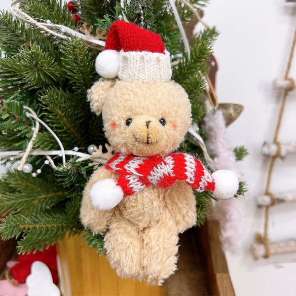 Mini jul plysch björnar docka små björn leksaker fyllda liten mjuk björn docka leksak, 100% ny