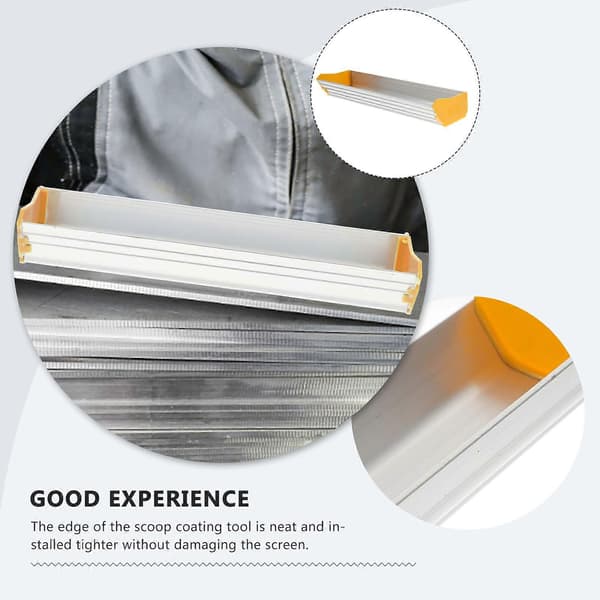 Metall DIY silketrykk Scoop Silk Screen Emulsjonsbelegger Emulsjon Scoop Screen Startsett Silver 23X6.7cm