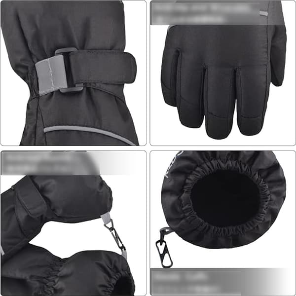 Skihandsker til børn, termofleecehandsker sorte, CJY black en-US