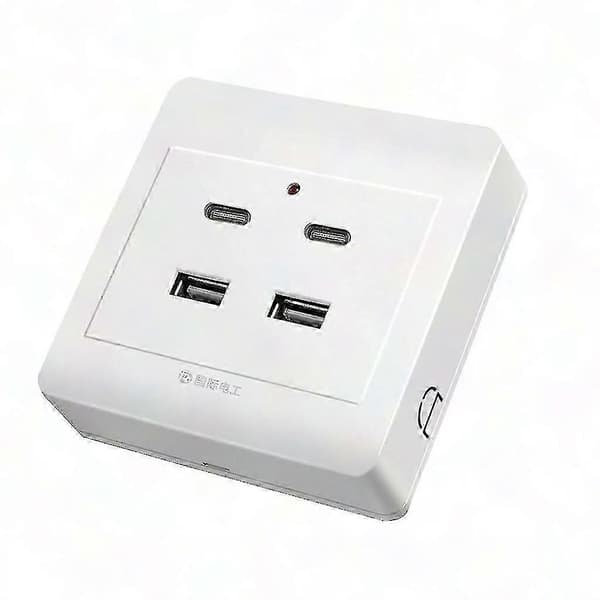 USB-uttag med typ C- och USB-portar - Snabbladdande vägguttag A