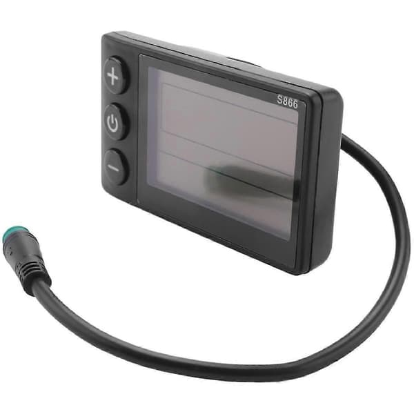 Elektrisk cykeldisplay 24v/36v/48v vandtæt LCD-display S866 controllerpanel instrumentbræt til Ele Black