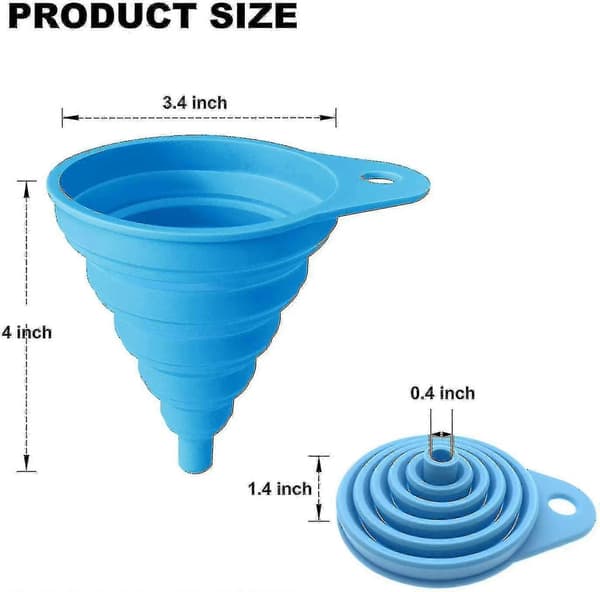 Collapsible Silicone Funnel, Foldable Funnel for Kitchen Utensils CJY
