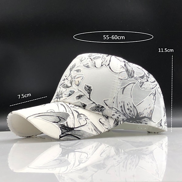Simpel Dame Baseball Kasket Maleri Broderi Blomster Piger Snapback Hatte Kvinde Dame Kasket Mesh Sommer Fiske Solhat（1）