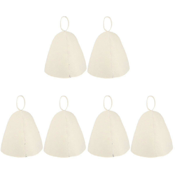 8 Pcs Felt Sauna Hat Thickened Comfortable Bath Cap Lightweight--6 PcsCJY
