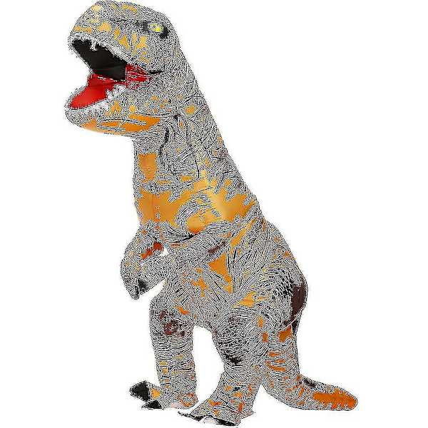 Børne- og voksen dinosaur oppustelige kostumer T-rex anime tegneserie festkjole kostumer Halloween kostume til mænd kvinder O brun brun brown Fit Height 150-195JAW