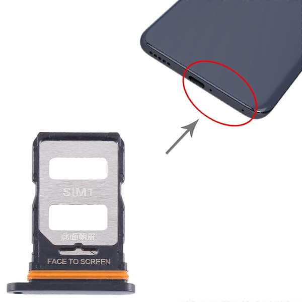 För Xiaomi 13 Lite SIM-kortfack + SIM-kortfack Black