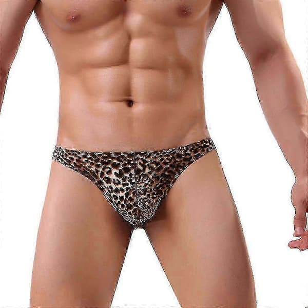 Låga Herr Trosor i Bomull med Leopardtryck Underkläder 2XL Coffee