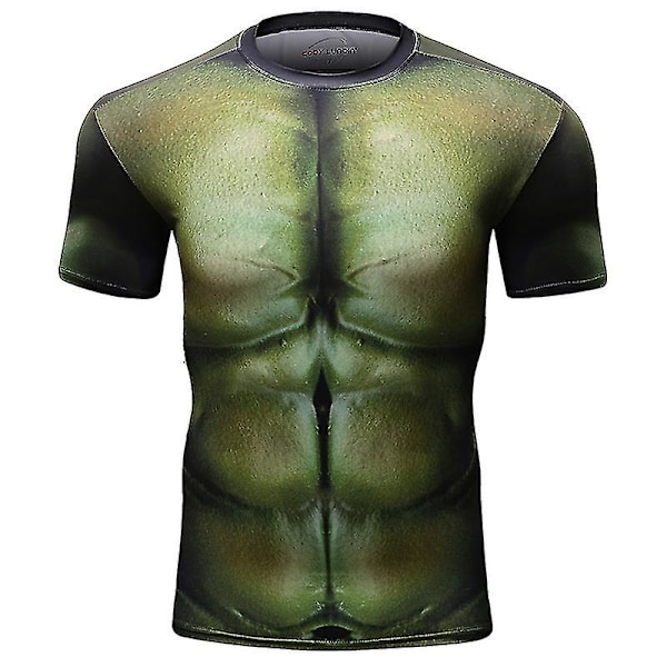 Superhero Punisher Lyhythihainen Urheilupaita Treeni 3D Kompressio Nopeasti Kuivuva Harjoittelu Miesten Juoksu Kuntosali Fitness Top Rashguard 7 M