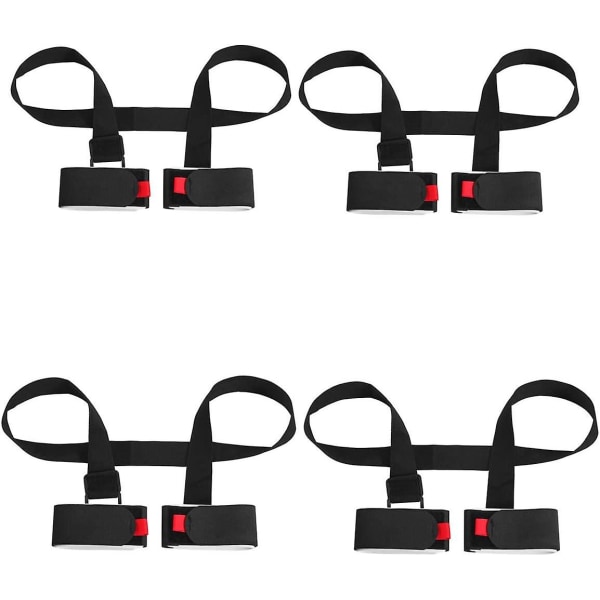 4-pack justerbar skid- och stavhållare, axelremmar för skidhållare med vadderad hållare