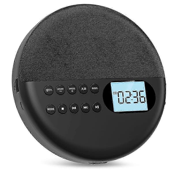 Rechargeable CD Player with Bluetooth Connectivity and ASP LCD ScreenCJY Black
