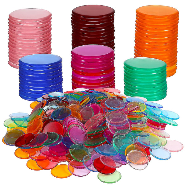 500 Stk Bingo Chips Plast Runde Stykker Markører Til Bingo Spil Kort Tælle Spil Tilbehør