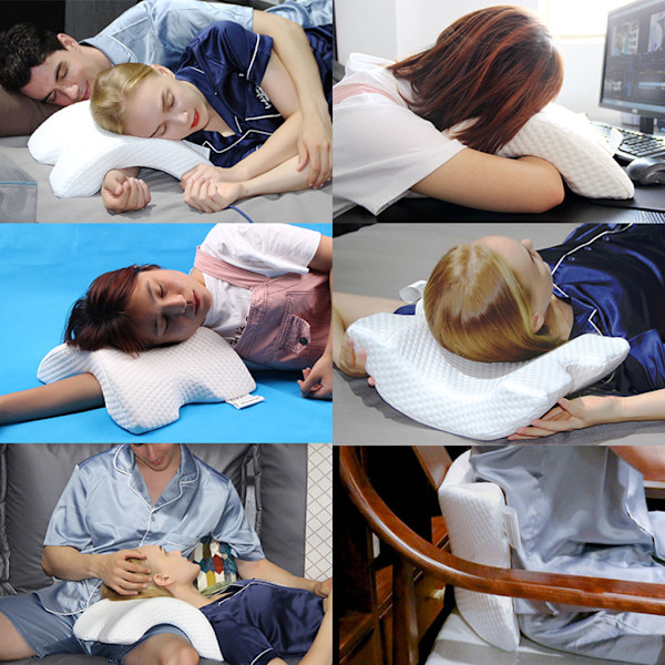 Memory Foam Kudde Tunnel Långsam Återhämtning Tryck Kudde Arm Kudde Sked Kudde Båt Hals Cervikal Kudde för Resor