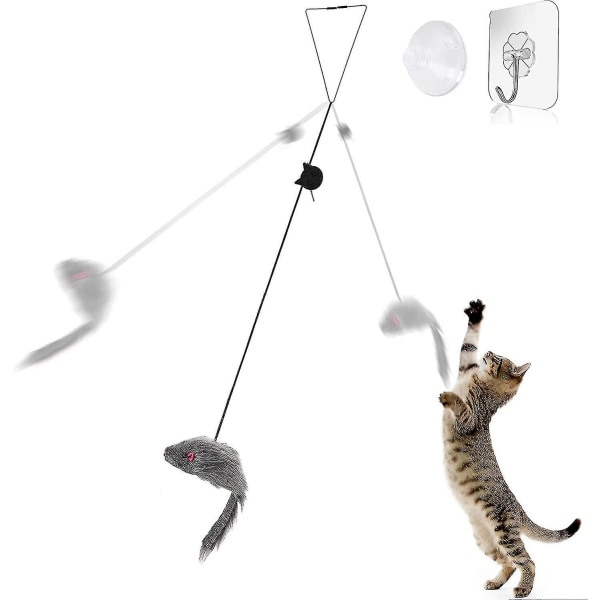 Dörrhängande mus Interaktiv kattleksak, kattlekattspel inomhus, kattleksaksspel för träning för katter, plyschleksaker