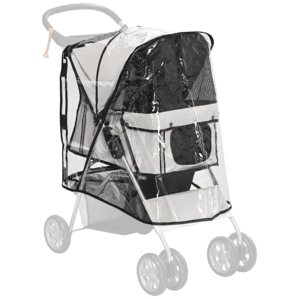 Pawhut Dog Stroller Rain Cover W/ Rear Entry, Cover, For Dog Pram