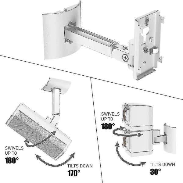 Seinäkiinnike Metallikaiutinpidike Bose Ub20 Iispeakers Seinä Katto 2023 White