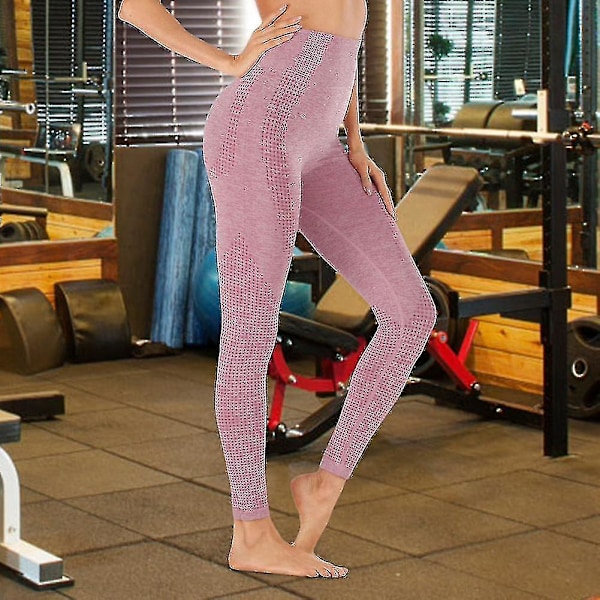 Dame Seamless Leggings Bukser Høj Talje Træning Fitness Booty Butt Lifting Bukser Tights Kvinde Løbe-c Mørkegrå S Lotusrod Rosa Lotus root pink L