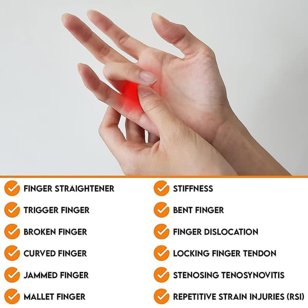 2 st Trigger Finger Splint, Stödskena för långfinger, ringfinger, pekfinger, tumme och L