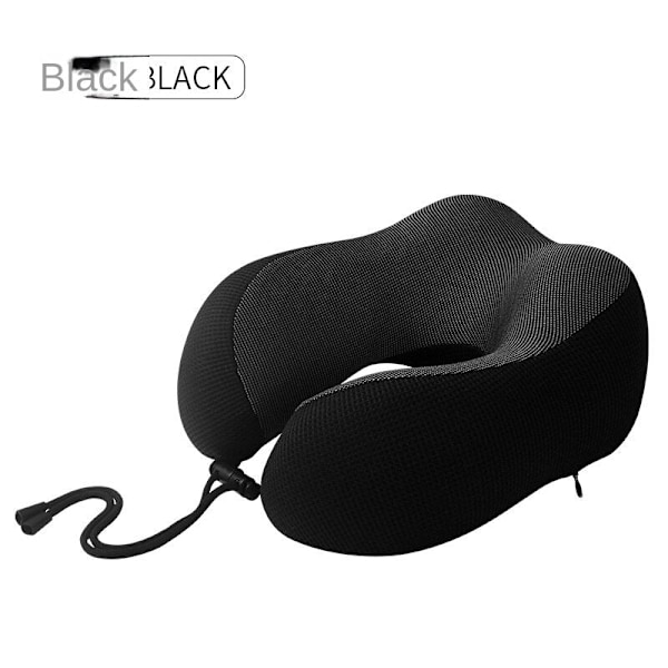 Blød Komfortabel Rejsepude Memory Foam Nakkepude Magnetisk Klud Black