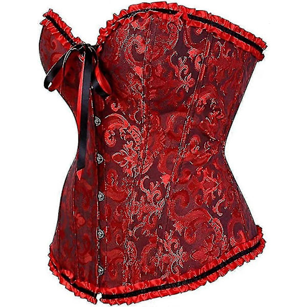 Szivyshi Naisten Yläosa Ylirintainen Sydämen Muotoinen Nauhakiinnitys Muoviset Luut Korsetti Bustier Red and Black M