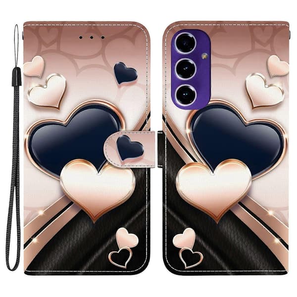 Leather Case with Stand, Wallet and Pattern Print for Samsung Galaxy A16 5G/4G with Wrist Strap Multicolor Multicolor Love