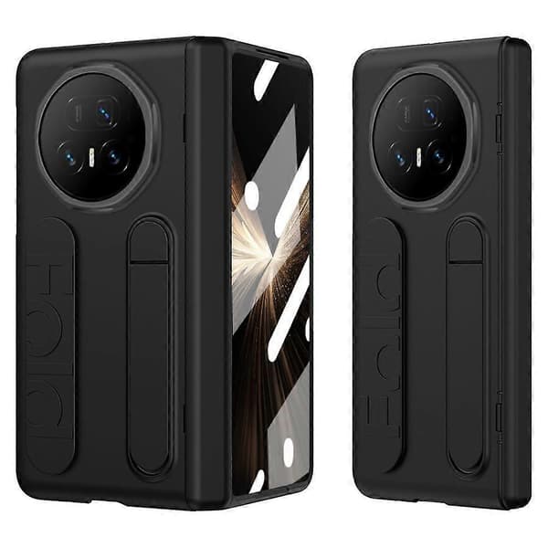 For Honor Magic V5 5G Deksel Stativ Armbånd Hard PC Telefon Deksel Black