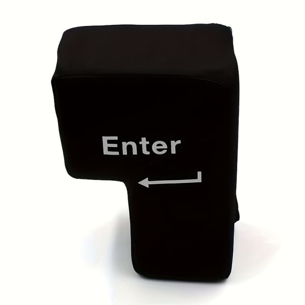 Kjempe Enter-tast pute, Stress Relief Desktop Tool Black