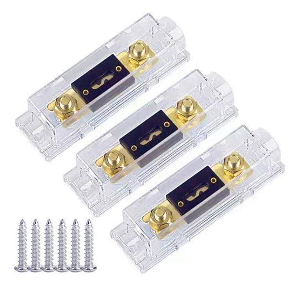 3pcs Anl Fuse Holder Bolt-on Fuse Car Fuse Holders Fusible Link With Fuse 80a Fuses Amp