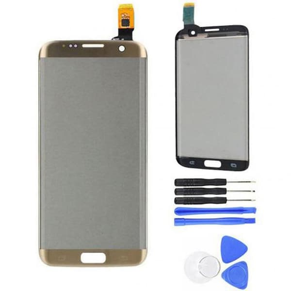 för Galaxy S7 Edge G935 Kontaktskärm Digitizer Glas med Verktyg Gold