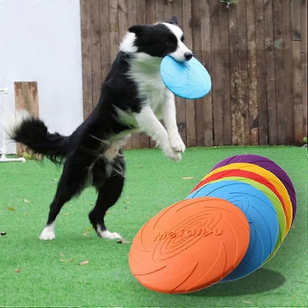 6-pakning flygende disk, gummi flygende disker for hunder (18 cm)