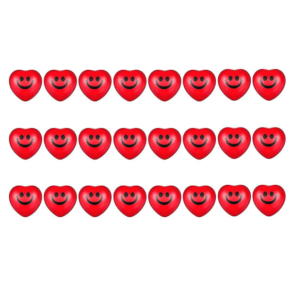 24 st Daghjärtstressbollar,röda leendeansiktepressbollar,hjärtformade skumbollar och vuxna
