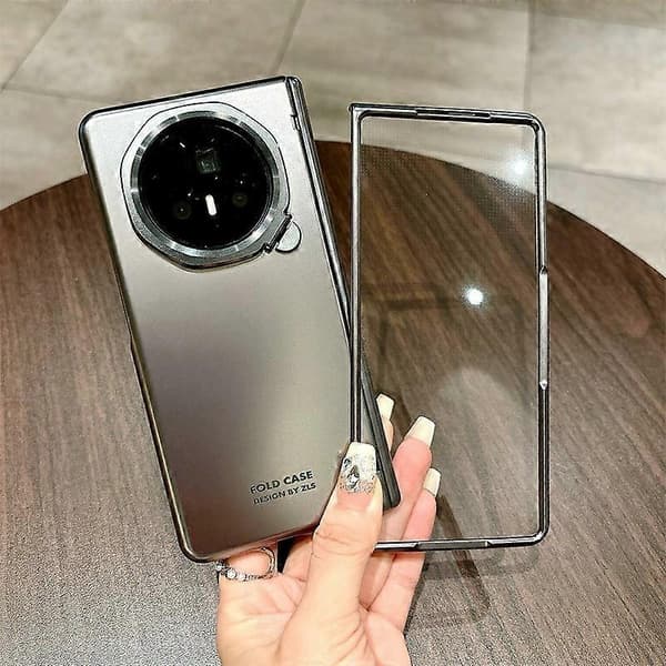 Honor Magic V3 5G -kotelo, jossa linssikehys ja jalusta, kova PC-puhelinkuori Multicolor Titanium Grey