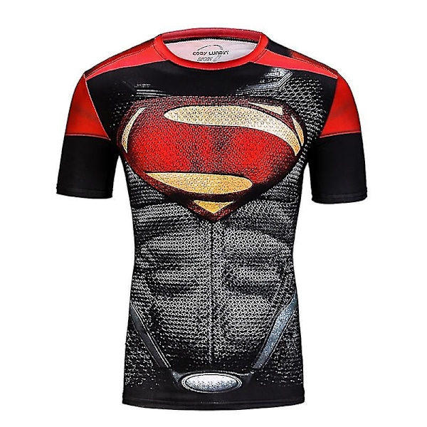 Superhelt Punisher Kort Ermet Sports T-skjorte Trening 3D Kompresjon Hurtig Tørking Trening Menn Løping Trening Fitness Topp Rashguard 11 L