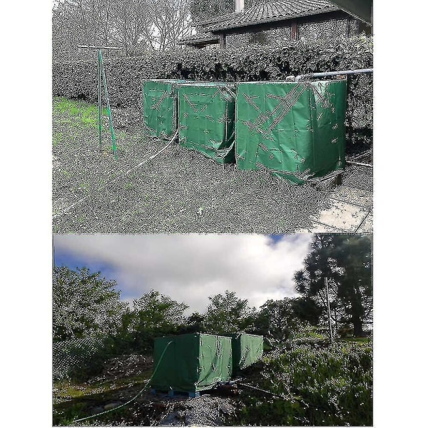 Regn Sol Beskyttende Hætte Cover Fit Til Vand Tank 1000 Liter Ibc Container Folie Green