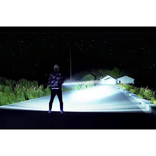 P70 LED Lommelygte til Udendørs Brug, Høj Effekt, USB Genopladelig, 26650, Super Lys, Aluminium - 1 stk
