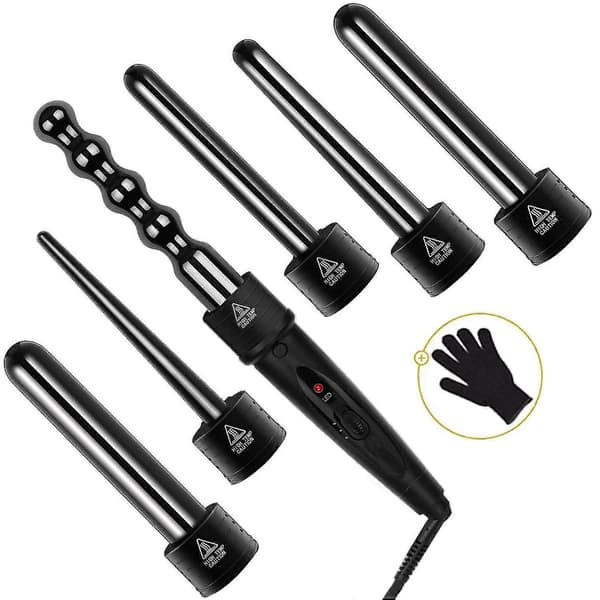 Locktänger 6 i 1 Keramisk Beläggning Hårkrullare Set Multifunktionell
