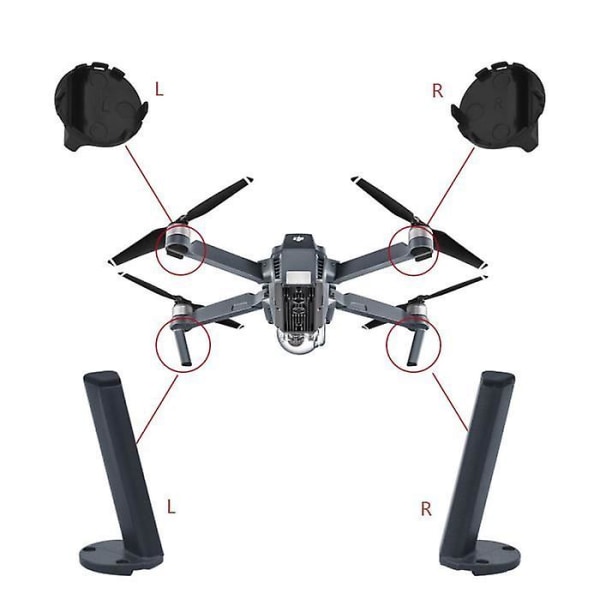 Paketti 4 kpl 1 - Oikea laskeutumisjalusta DJI Mavic Pro Importerille, Etu ja Taka, Varaosat, Ki