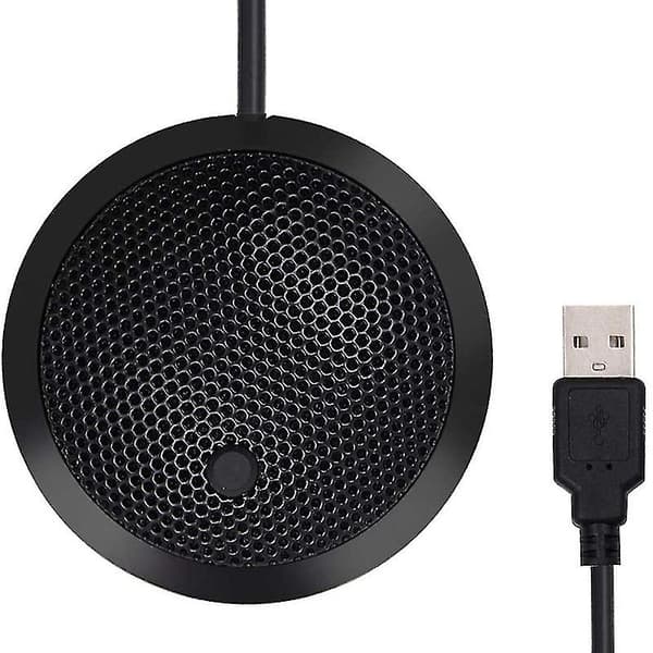 Konference USB-mikrofon, omnidirektionel kondensator PC-mikrofon med mute-knap og LED-indikator