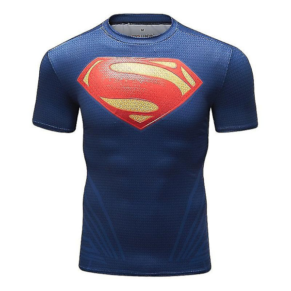 Superhjälte Punisher Kortärmad Sport T-shirt Träning 3D Kompression Snabbtorkande Träning Herr Running Gym Fitness Topp Rashguard 3 M