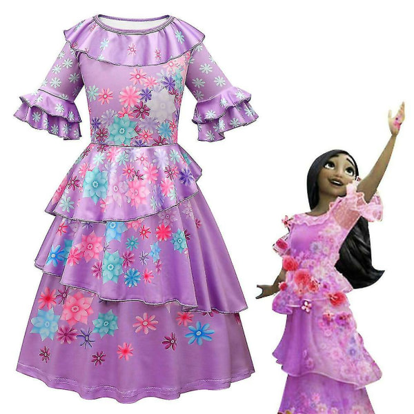 Piger Encanto Prinsesse Isabela Cosplay Kostume Fancy Dress Up Børnefestkjoler 10-12 Years