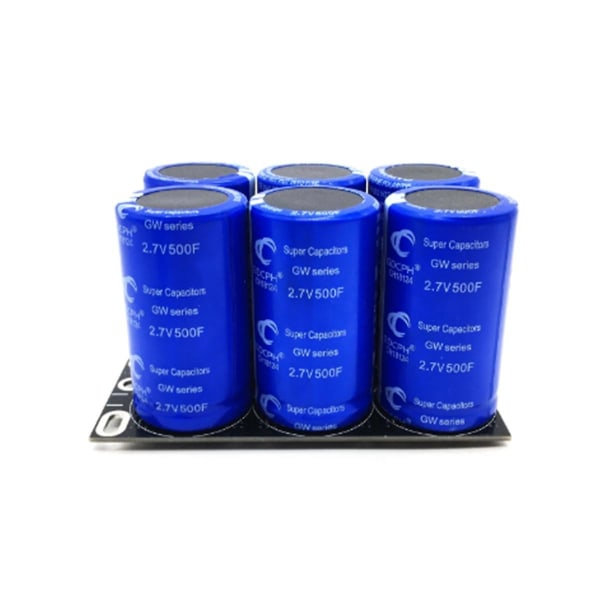 Farad kondensator 2,7V 500F 6 stk/1 pakke, superkapasitans med beskyttelsesplate, bilkapasitet